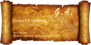Gosztl Adony névjegykártya
